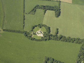 Oblique aerial view centred on the country house, taken from the SSE.
