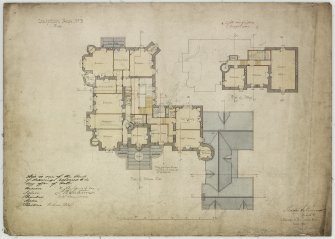 Bedroom and attic floor plans.