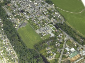 Oblique aerial view centred on the school, taken from the S.