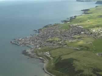 General oblique aerial view centred on the town, taken from the WSW.