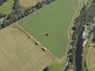 Oblique aerial view centred on the dovecot, taken from the W.
