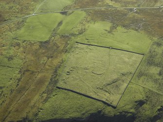 Oblique aerial view centred on the remains of the township, taken from the NNW.