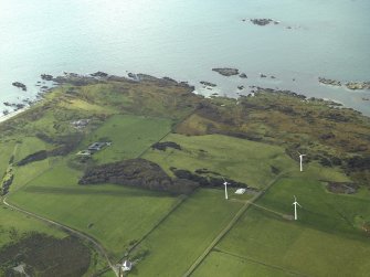 Oblique aerial view centred on the wind farm, taken from the ENE.