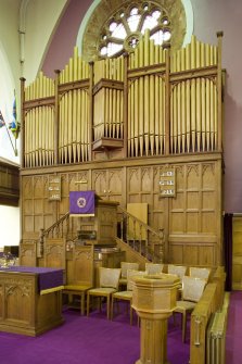 Interior. Platform and Organ.  Detail