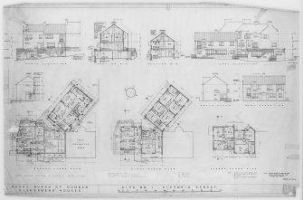 Site 1: Plans, sections and elevations showing electrical installations.
