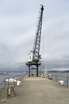 View.  Crane on N end of E pier.