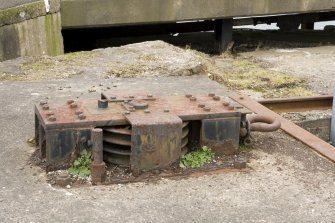 Detail.  Ground winch at top of slipway adjacent to rope splicing table.