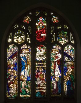 Interior, View of stained glass window
