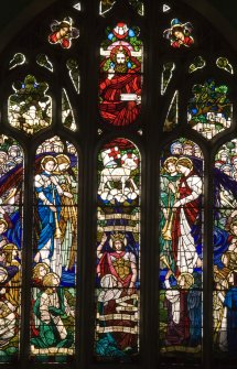 Interior. Detail of stained glass