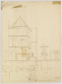House for Sir Andrew Noble.
Elevation and 1/2 detail of Kitchen chimney.
