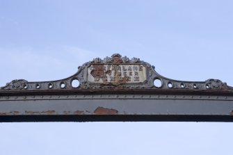 S Crossbeam, detail of manufacturer's nameplate (C. McFarlane, Engineer, Dundee)