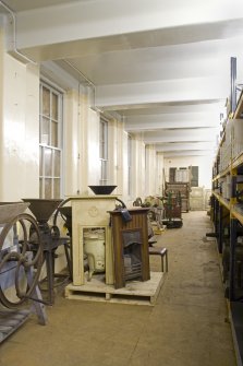 Interior.  Barrack room in use as store for National Museum of Scotland.