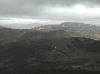 General oblique aerial view centred on the wind farm, taken from the SE.