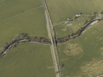 Oblique aerial view centred on the road bridges, taken from the S.