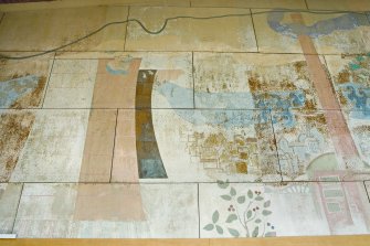 Interior. Ground floor. Main entrance foyer. Mural. Detail