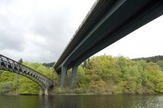 N end of foot and road bridges, view from S