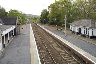 Station and platforms. Elevated view from W