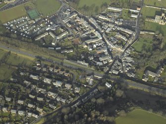 Oblique aerial view centred on Melrose railway station, taken from the SE.