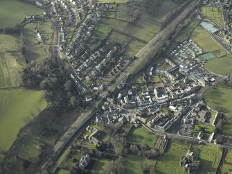 Oblique aerial view centred on Melrose railway station, taken from the NE.