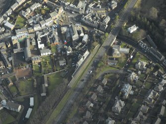 Oblique aerial view centred on Melrose railway station, taken from the SW.