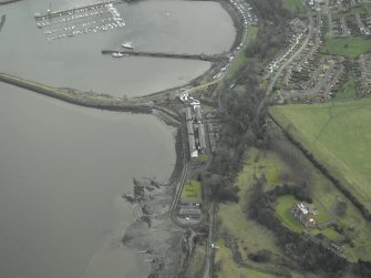 Oblique aerial view centred on Port Edgar harbour and former Naval Base, taken from the WSW.