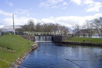 View.  From W showing NE end of Corpach Basin with lowest lock of Corpach Locks.