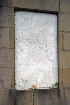 Detail.  Carved panel inscription on the obelisk relating to the memory of Colonel John Cameron.