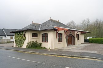 View from SE.  Showing modernised station terminus now in use as a surgery.