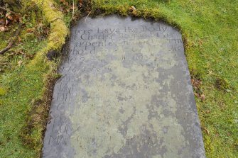 Detail.  18th century slate gravestone.