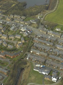 Oblique aerial view of the town centred on the railway tunnel, taken from the SE.