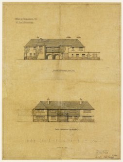 Digital image of drawing of Front and rear elevations of second proposed scheme.