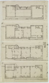 Digital copy of page 13: Plans of Second, Third, Fourth and Garret Floors of Robert Gourlay's house, 1839.
'MEMORABILIA, JOn. SIME  EDINr.  1840'