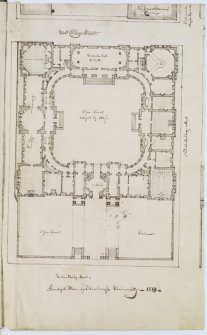 Digital copy of page 14: Plan of Old College, South Bridge.
Insc. "Abridged Plan of Edinburgh University -1819"
'MEMORABILIA, JOn. SIME  EDINr.  1840'