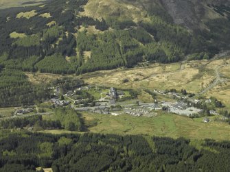 Oblique aerial view centred on the village, taken from the NE.