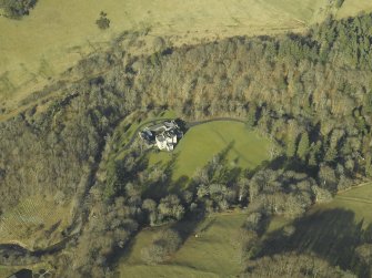 Oblique aerial view centred on Stobs Castle, taken from the E.