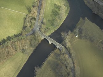 Oblique aerial view centred on the Yair Bridge, taken from the WSW.