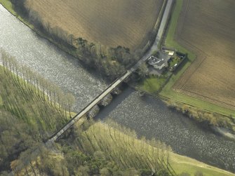 Oblique aerial view centred on Mertoun Bridge, taken from the N.