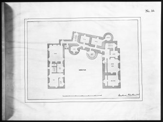 Ballindalloch Castle.
Mechanical copy of drawing.
Plan of ground floor prior to alterations, c.1847. 'No. 10'
Titled: 'Ground Plan'.
Signed: 'Mackenzie & Matthews'.