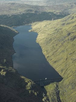 General oblique aerial view of the dam and reservoir, taken from the SSE.