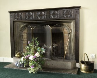 Interior. Drawing room, detail of fireplace