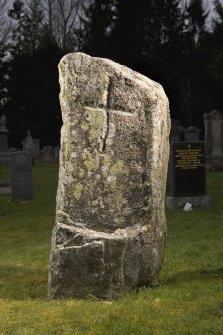 Location view of the Inverallan cross-incised slab from NE