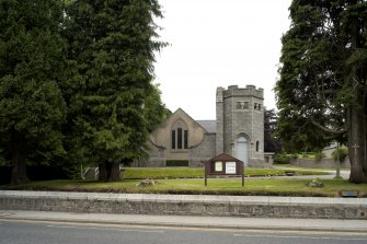 View from S showing remains of original church from S