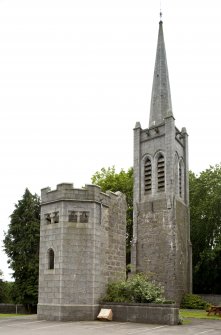 View of remains of original church from ENE