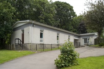 View of modern hall from SE