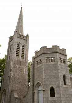 View of remains of original church