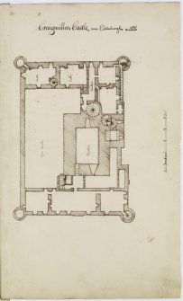 Digital copy of page 18: Ground Plan of Craigmillar Castle -No.2
'MEMORABILIA, JOn. SIME  EDINr.  1840'