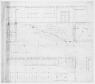Details of corridor and stairs to basement.