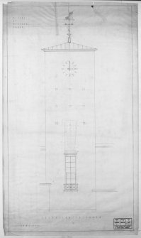Elevation of clock tower.