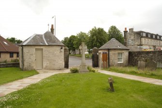 View of gate houses from N