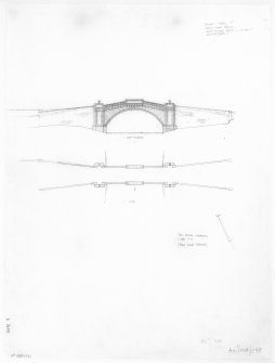 Survey drawing. Inveraray, Garron bridge, Drochaid Gearr-abhainn. South elevation and plan.


